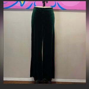 Do + Be Green Velvet Wide Leg Pants NWT